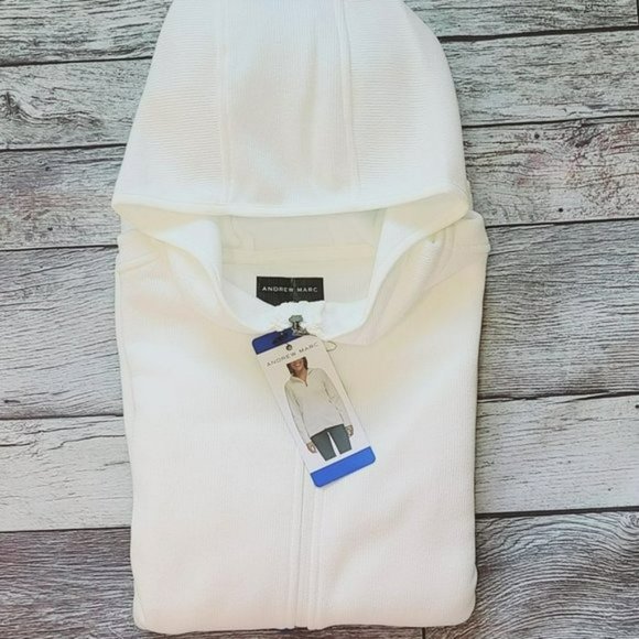 NWT Andrew Marc Cozy Hi-Low Soft Fleece Full Zip Hooded Jacket - Picture 6 of 10